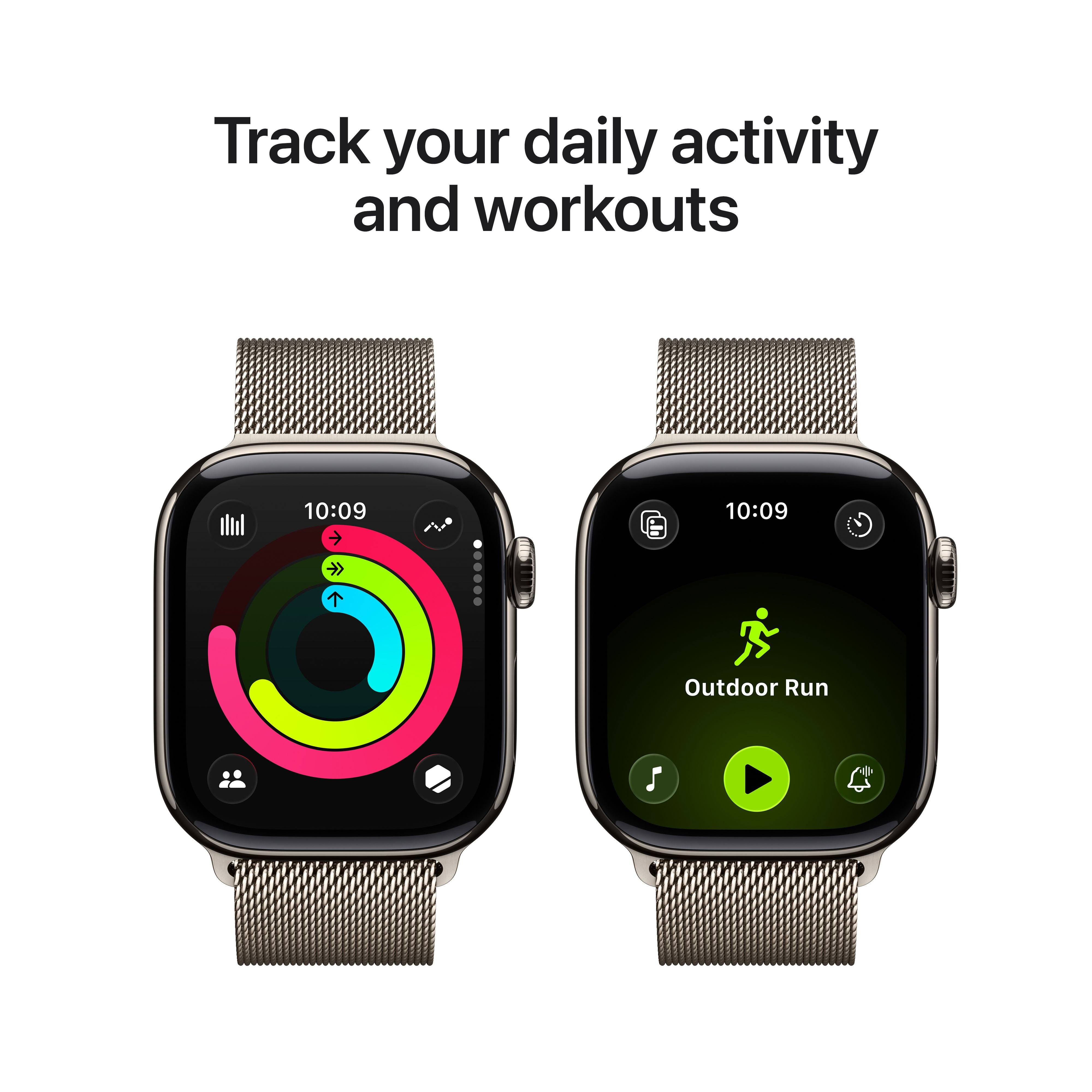 Apple Watch Series 11 GPS + Cellular 46mm Slate Titanium Case with Slate Milanese Loop - S/M